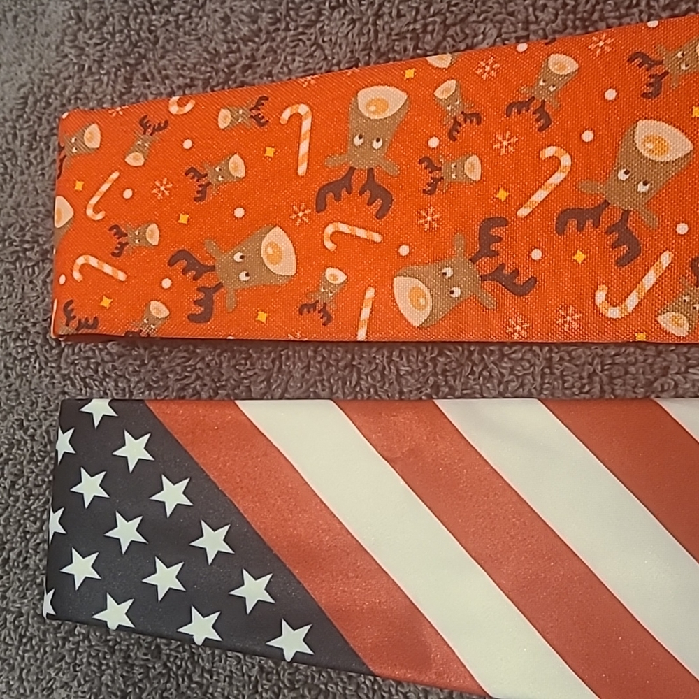 Lot of 2 Fourth of July Christmas neckties